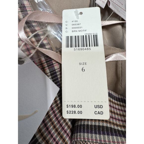 Gal Meets Glam Dress Madison Tie Front Retro 60s Apron Pinafore Plaid Pink Sz 6 - Picture 4 of 8